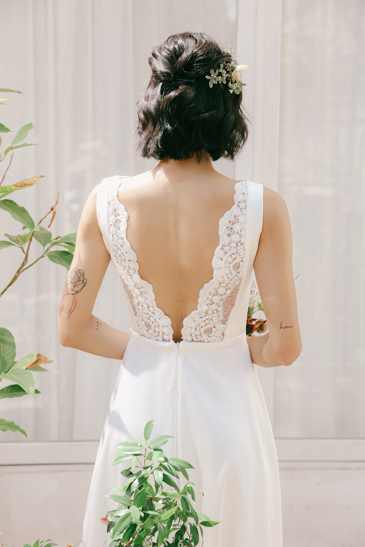 Backless Lace Wedding Dress, Vancouver Boho Brides