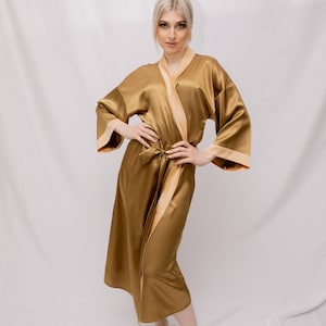 bridal robe , silk morning robe