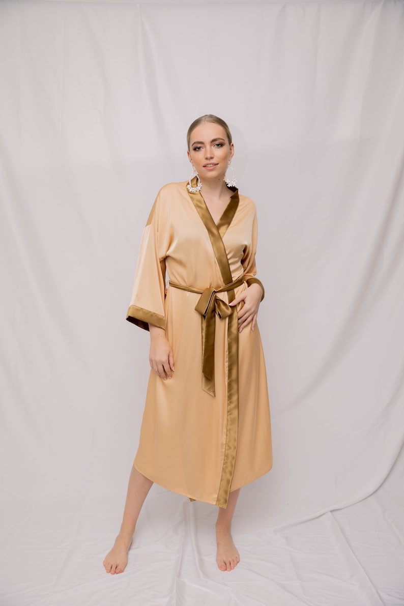 bridal robe , silk morning robe