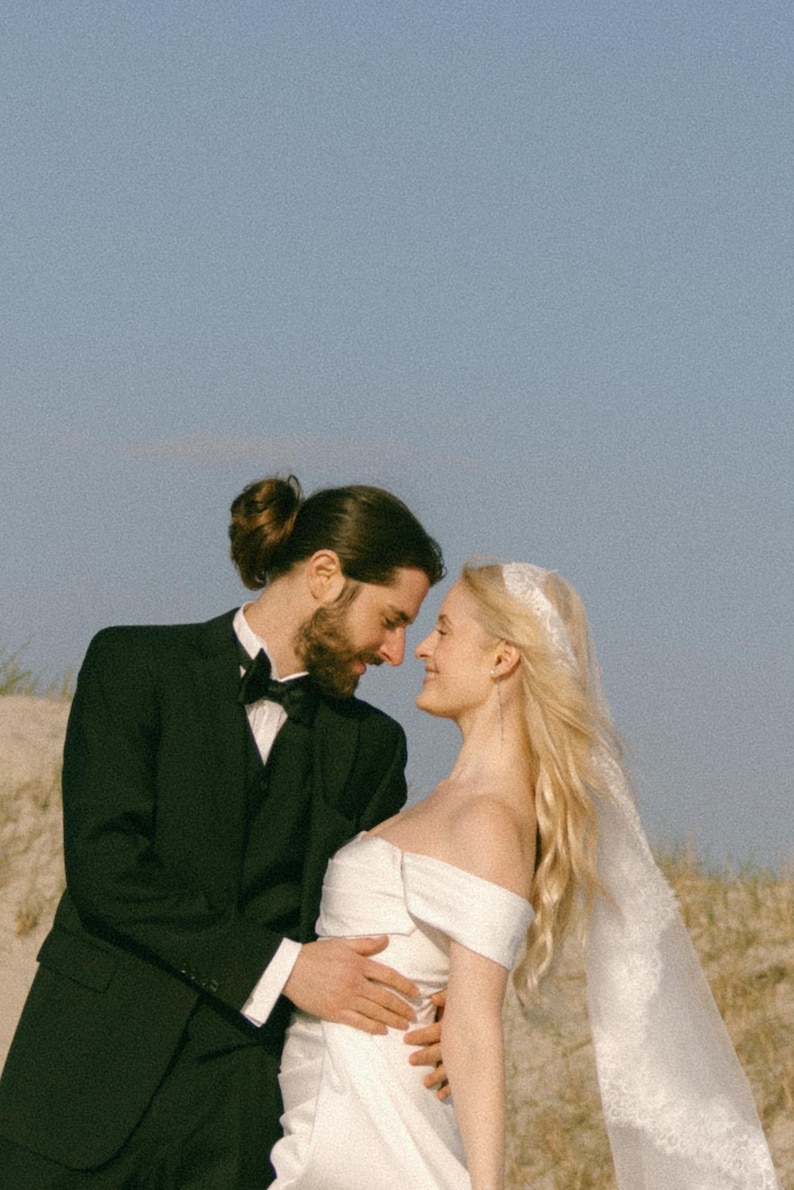 Satin Corset Wedding Dress: Long Train, Removable Sleeves image 9