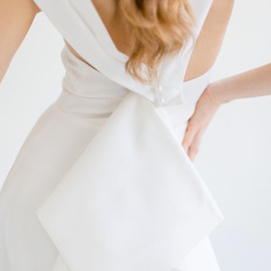 crepe wedding dress , open back wedding gown