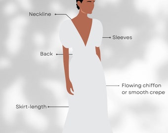 Passen Sie Ihr Brautkleid - Mix & Match in der Kollektion „Classic“ - Schlichtes Brautkleid bescheidenes Brautkleid minimalistisches Brautkleid