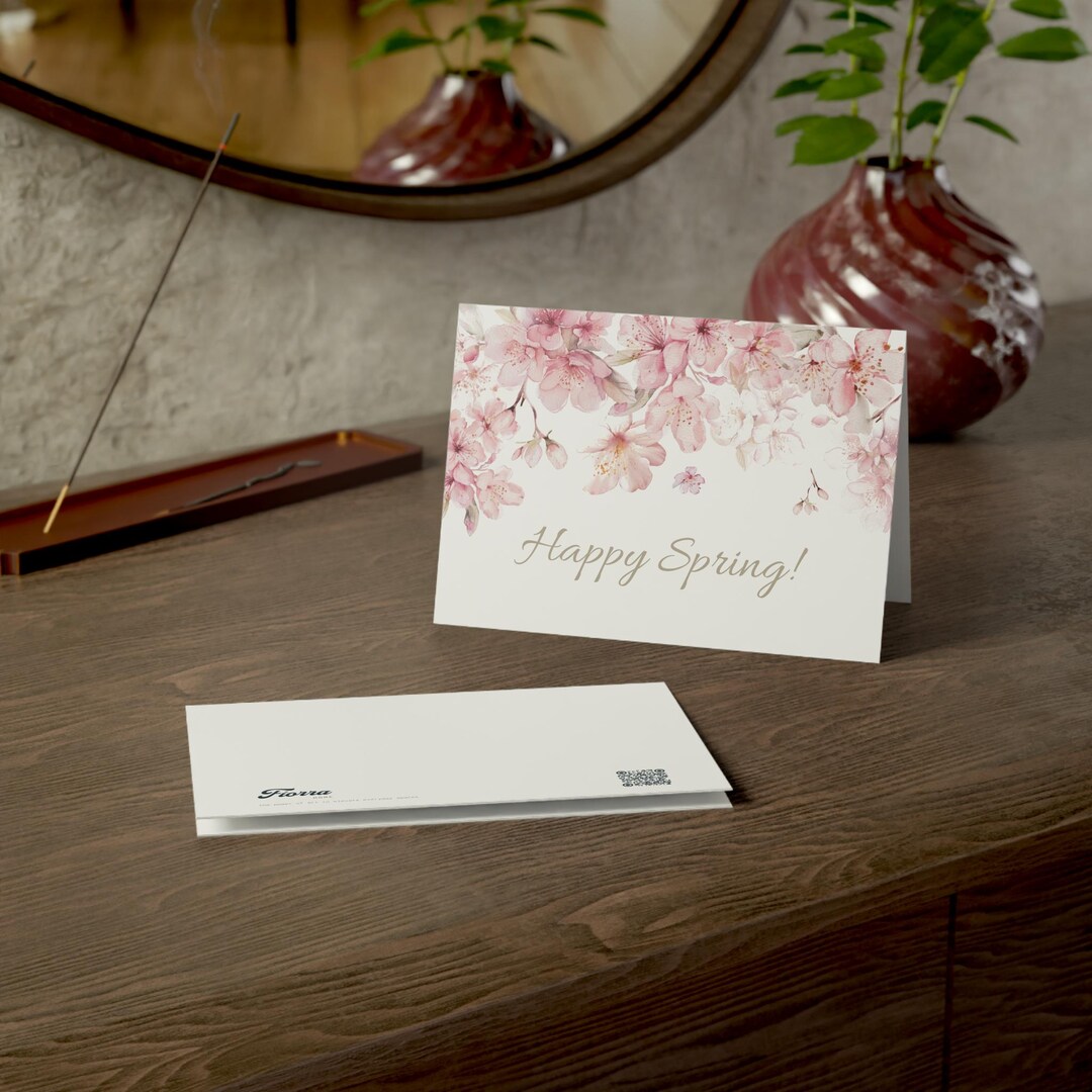 Cherry Blossom Card: Watercolor Spring Floral | Easter Botanical ...