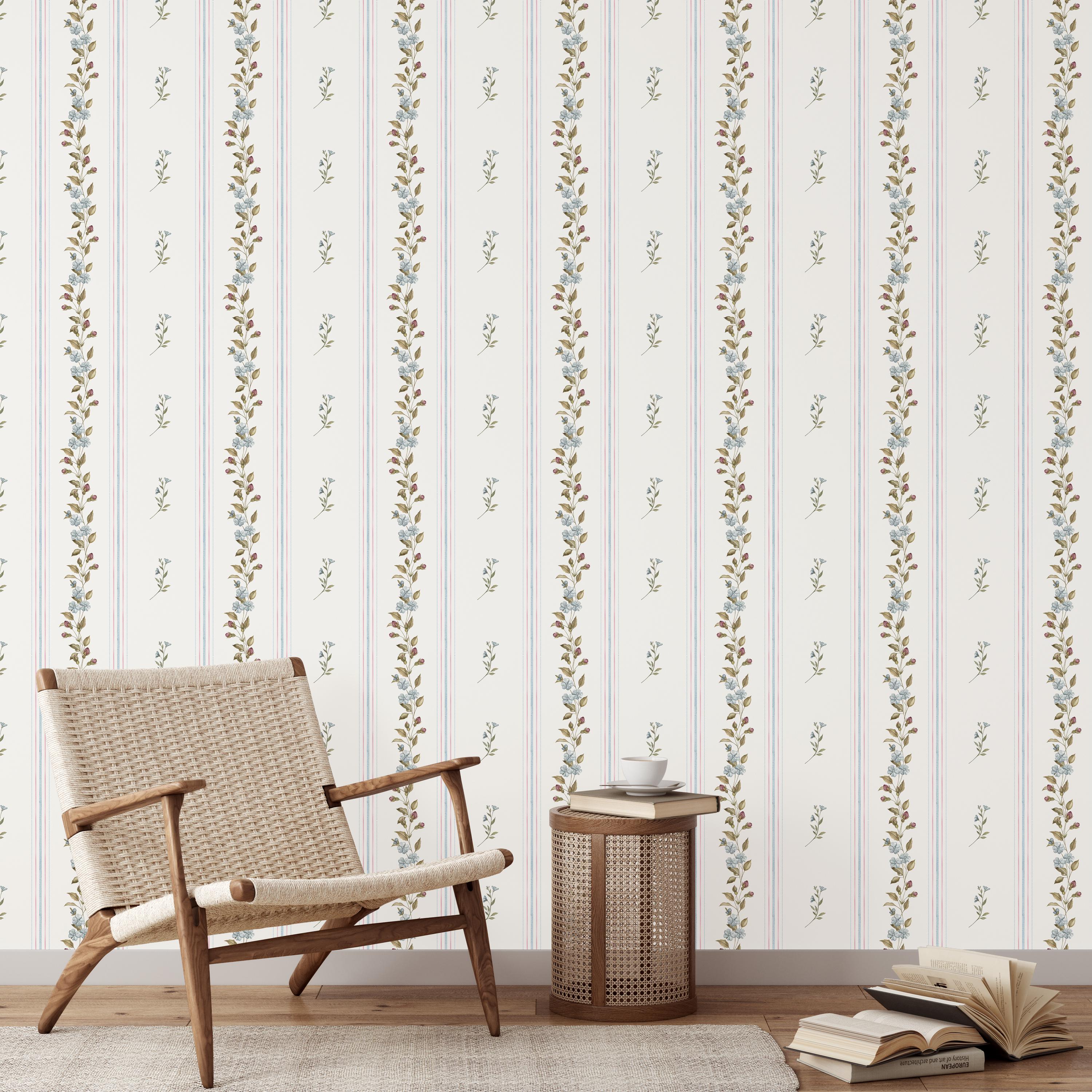 Farmhouse Cottagecore Style Wall Decor, Floral Vine Removable Wallpaper ...