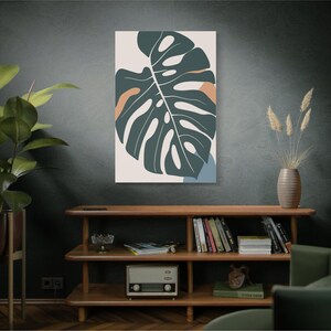 Tropical Jungle Leaf Canvas Print: Modern Botanical Wall Art