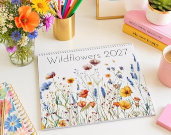 2027 Wildflower Wall Calendar: Colorful Floral Yearly Planner