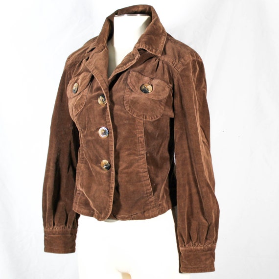 Vintage 1990s Brown Corduroy Jacket with Large To… - image 3