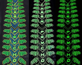 Cyberpsycho Backbone, Sandevistan Neuralware Implant, BIG PATCH, inspierd Patch, Hi-tech low-life, Glowing in Dark Patch