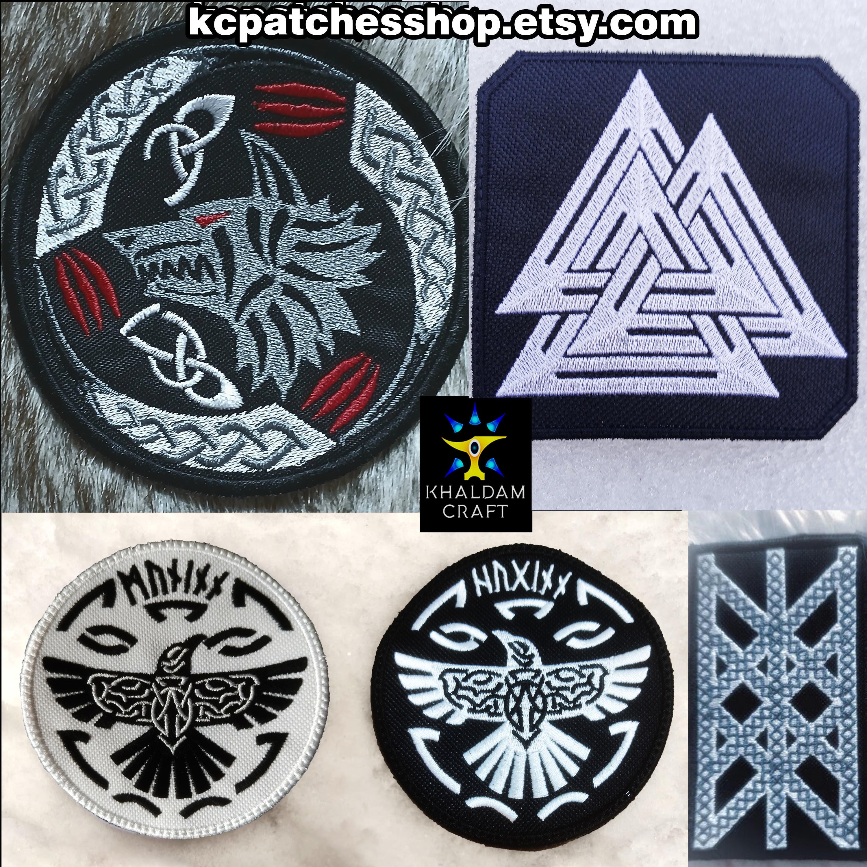 Patch brodé avec velcro Viking Corbeau d'Odin
