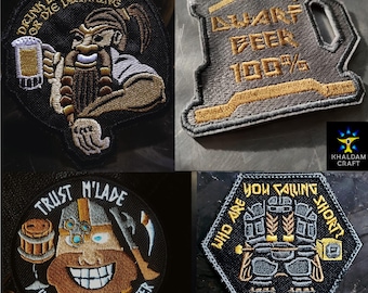 Dwarf Patches, Drink like a dwarf or die drinking!, Who your calling short? I'm A Dwarf Engineer Patch, Fantasy, DnD, Dwarf Clans, Duardin,