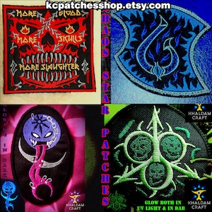 Chaos Star Patches, Chaos Chained, Blood Star, Pleasure Star, Plauge Star, Mutation, Slave to Darkness, Heresy, Demon, Glowing in Dark