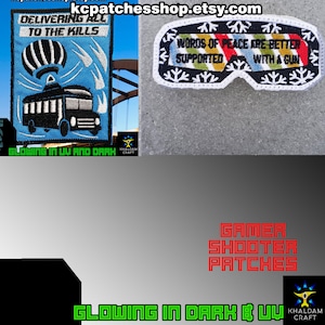 Game Shooter Patches,Bus-Ballon, Fotyfing Position, Arctic Raiders, GLowing in Dark, Retro Game Patches, Battle Royal, Extraction Shooter