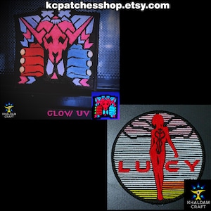 Cyberpunk Gang Patches, Cyberpunk Anime inspierd Gang Patch, Rebbeca, Lucy, Cyberpunk inspired Patch, Hi-tech low-life, Glow in UV