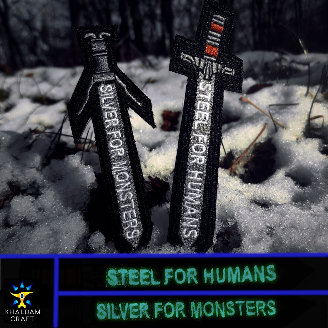 Sword of Witchers Patches, Geralt Swords, Steel for Humans, Silver for