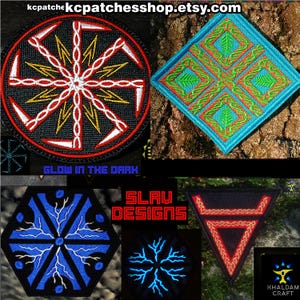 Slavic God Patches, Veles, Mokosh, Perun, Triglav, Swarozyca,Slavic Symbols, Pagan, Rodnovery, Ancient Religions, Lunula the moon,