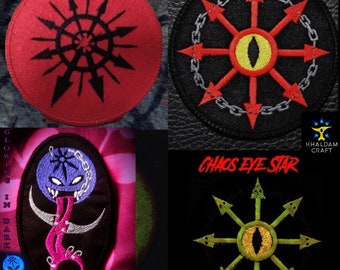 Chaos Star Patches, Chaos Chained, Démon, Pleasure Star, Possession, Hérétiques, Mutation, Esclave des Ténèbres, Hérésie, Sorcier, Glowing in Dark