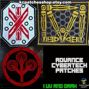 Advance Cyber Tech Patch, AMT Bullet Patch, Augment-Med Team,Japan Corpo Circuit, Cyberpunk 2077 Insp. Patch, Glowing in Dark, Neuromancer,