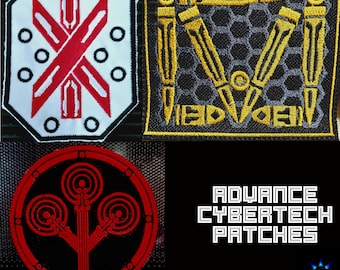 Advance Cyber Tech Patch, AMT Bullet Patch, Augment-Med Team,Japan Corpo Circuit, Cyberpunk 2077 Insp. Patch, Glowing in Dark, Neuromancer,