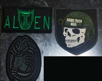 Alien Egg Patch, inspiration, Predator Trophy, AVP, Xeno, Monster, Alien inspiration, Glowing Patch, Game Over Man, Glowing in Dark