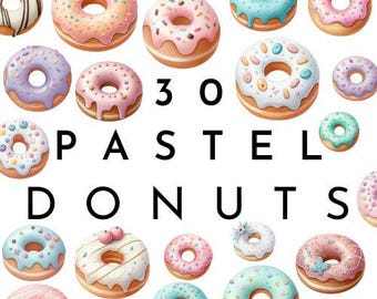Pastel Donut Clipart | Donut PNG | Donuts Graphics | Donut Design | Cute Donut Clipart | Pastel Food PNG | Sublimation | Commercial Use