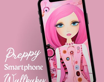 Preppy Phone Wallpaper, Maximalist Smartphone Wallpaper, Dopamine Cell phone Wallpaper, Girly Phone Wallpaper, Cute Phone Asthetic Unique