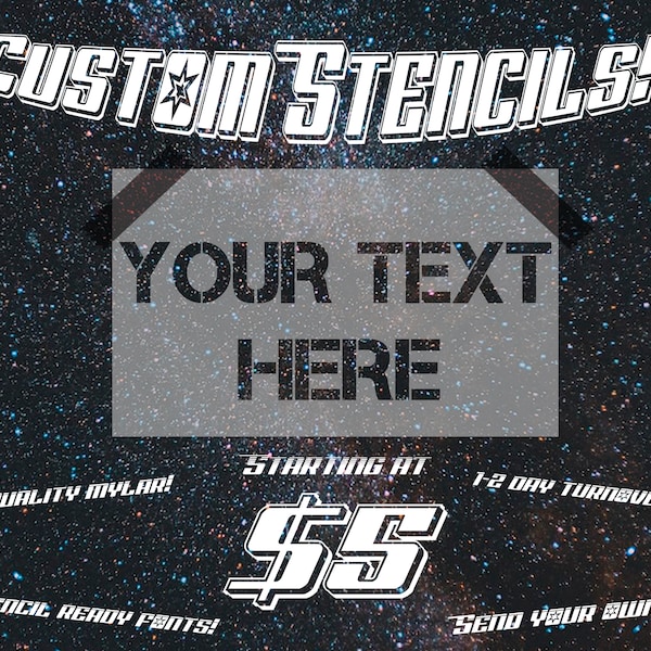 Custom Made Stencil Etsy