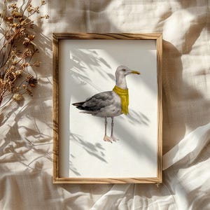 Kunstdruck vom Original Aquarell, Fine Art Print, Aquarell von Hand gemalt, Möwe, Illustration, Nordsee, Ostsee, Küste