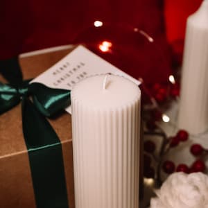 Ribbed Thick Candle| Pillar candle| Home Decor candle| Wedding gift