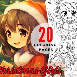 Páginas para colorir de Natal para adultos e crianças - Anime para colorir