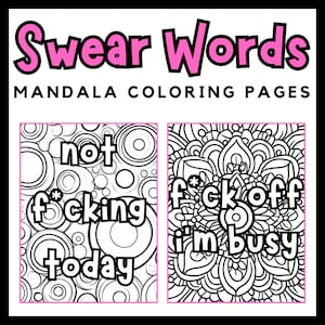 Bold & Easy Swear Word Coloring Pages | Motivational Quotes Coloring Book for Adults | Stress Relief | Digital Download