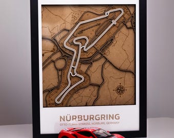 Nürburgring 3D Wooden Track Map | Premium Motorsport Wall Art & Racing Decor
