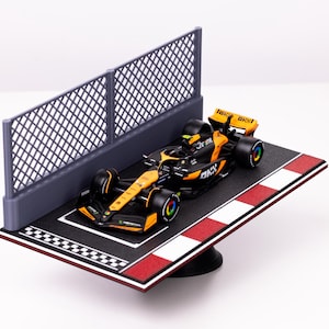 F1 Display Stand with Optional 1:43 Bburago Model Car / Formula – Base + Fence 3D printed