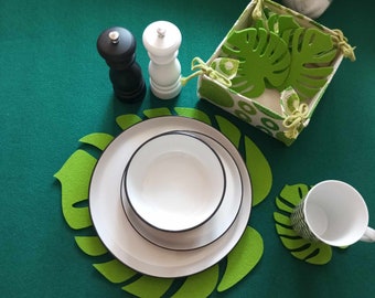 Sets de table et dessous de verre Monstera