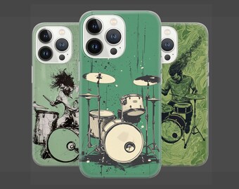 Gift for drummer Phone Case Music enthusiast Cover for iPhone 15Pro, 14, 13, 12, 11, Google Pixel 8, 7A, 6A, Samsung Galaxy S24Ultra, S23fe,