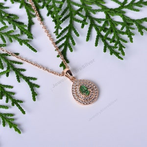 Tsavorite Pendant, 925 Sterling Silver, For Women, Silver Pendant, wedding gift, engagement gift, christmas gift, unique necklace, for her
