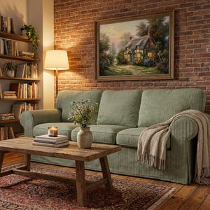 Personalized Corduroy IKEA Ektorp 3 Seater Sofa | Replacement Cover Custom | Made Shabby Chic Ribbed Slipcover