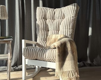 Cojín para mecedora / Cojín suave y acolchado para mecedora / Cojín grueso y afelpado para silla / Cojín para silla con respaldo alto / Cojín para mecedora infantil / Cojín para porche