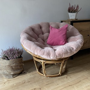 Large faux fur cushion | Papasan chair cushion | Tailormade Pillow | Rattan chair cushion | Christmas gift | Large shaggy floor pillow