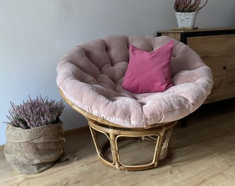 Grand coussin en fausse fourrure | Coussin de chaise Papasan | Oreiller sur mesure | Coussin de chaise en rotin | Cadeau de Noël | Grand coussin de sol à poils longs