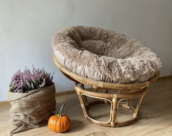 Shaggy papasan chair cushion | Tailormade Pillow | Papasan chair cushion | Rattan chair cushion | Christmas gift | pillow for hanging chair