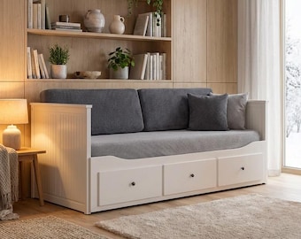 手作りのIKEA Hemnesデイベッドカバー 80x200 | マットレスプロテクター | オーダーメイドのソファ張り地セット