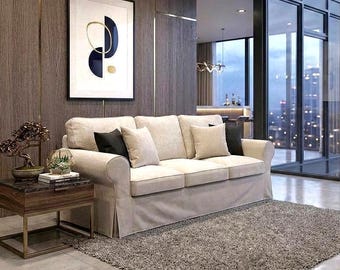 Exceptional Ikea Ektorp 3 Seater Sofa Cover | Durable Fabric | Replacement Slipcover Multiple Colors