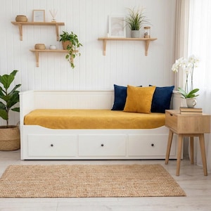 Personalized IKEA Hemnes Daybed Slipcover 80x200 | Mattress Protector |  Replacement Handcrafted Sofa Upholstery Fitted Set