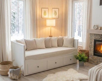 Customized IKEA Hemnes Daybed Slipcover 80x200 | Mattress Protector |  Replacement Sofa Upholstery Fitted Set