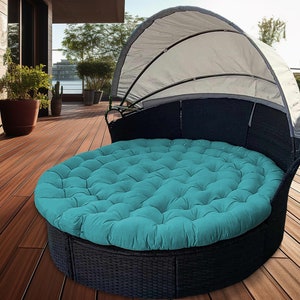 Sun Island Water Resistant Pillow Round Garden Patio Pillow Cushion for Garden lounge chair Round Seat Cushion for Bed Lounger image 1