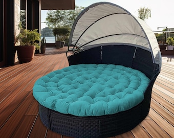 Oreiller résistant à l'eau Sun Island | Oreiller de jardin rond | Coussin pour chaise longue de jardin | Coussin d'assise rond pour lit transat