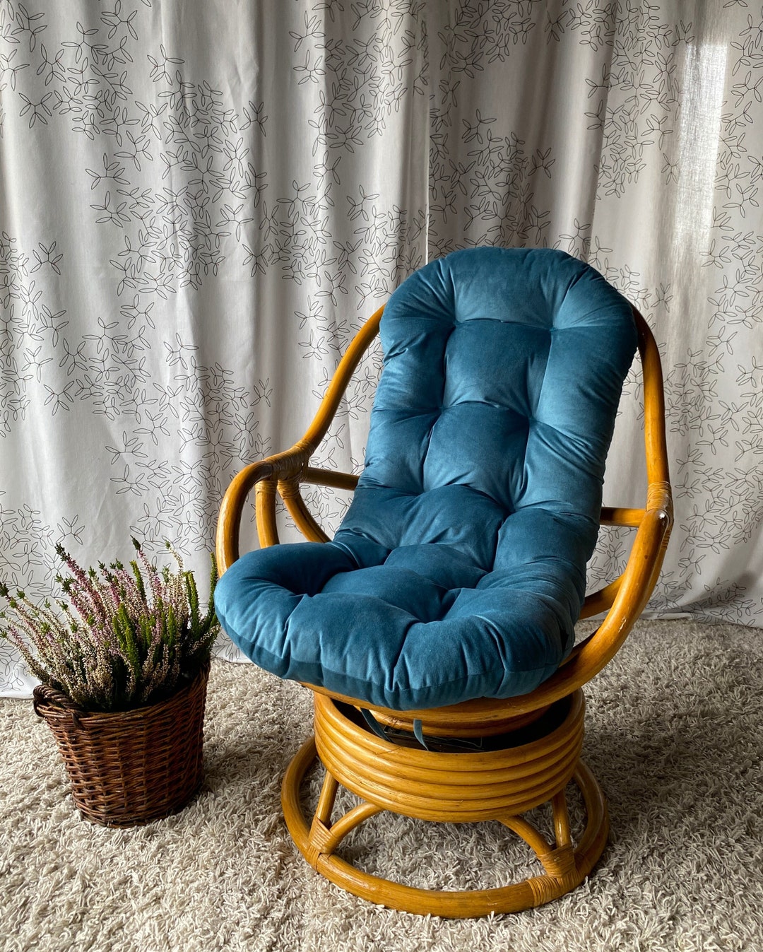 Custom Rattan Armchair Cushion Custommade Tufted Cushion for Rocking