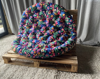 Coussin d'assise rond | Oreiller résistant à l'eau Sun Island | Oreiller de jardin pour terrasse | Pouf d'assise imperméable | De nombreux motifs de tissu