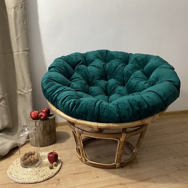 Luxurious velvet papasan pillow | Tailormade Pillow | Large round pillow | Christmas gift | cushion for a rattan chair | velvet seat cushion