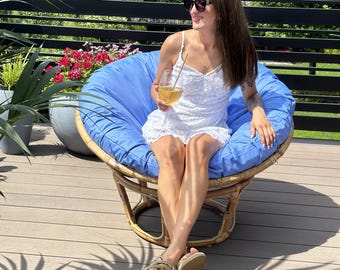 Water resistant papasan pillow cover | Water Resistant Pillowcase | Round cushion cover| Patio cushion cover | Rattan chair cushion cover |